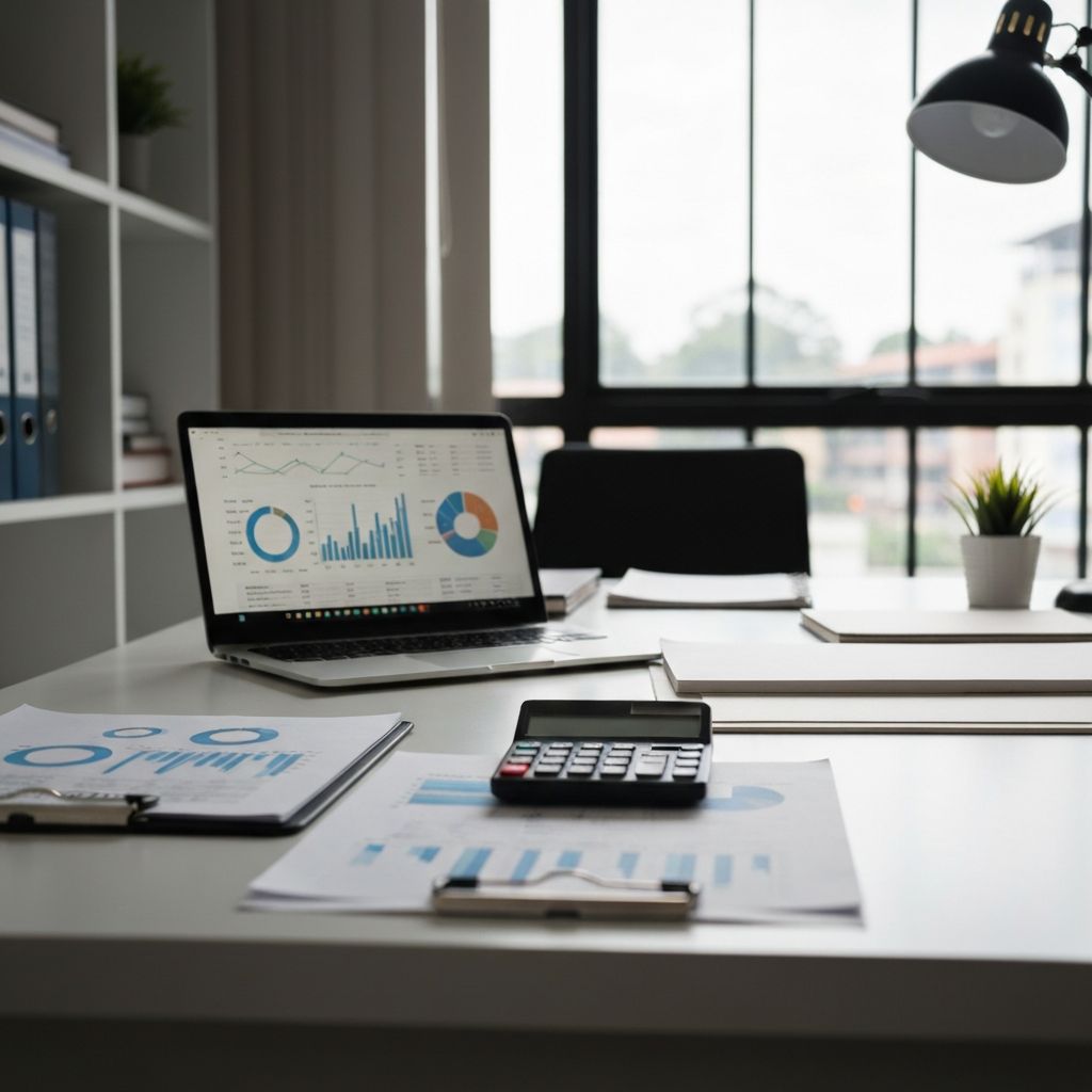 Professional accounting office workspace